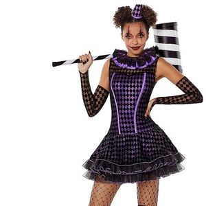 Dark Clown Costume In Purple.